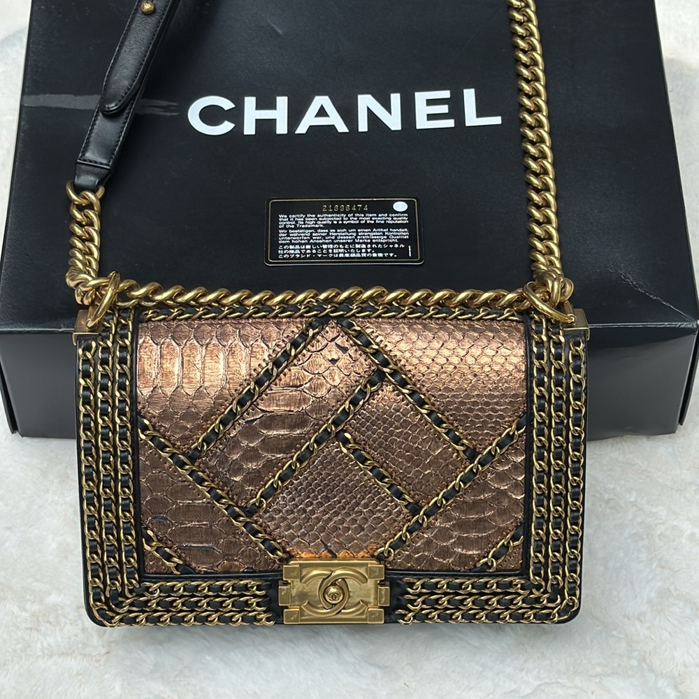Chanel limited edition medium python boy bag - Picture 12 of 16